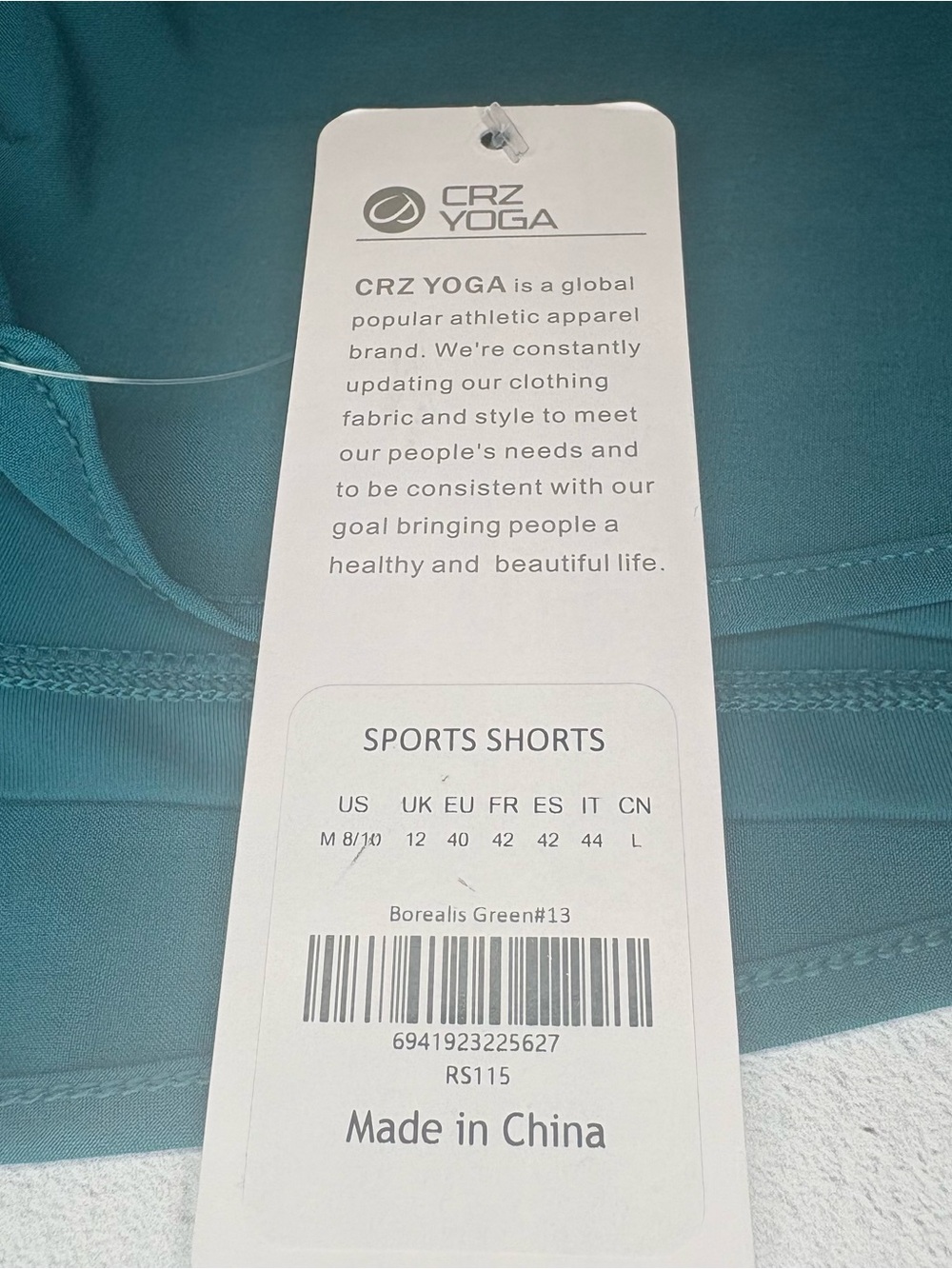 CRZ YOGA Women’s Blue/Green High-Waist Running Shorts, Medium NWT - Picture 7 of 7